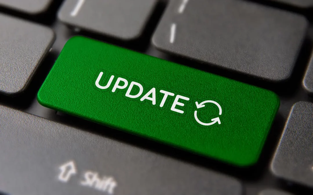 Tastatur mit grün hervorgehobenem Update-Knopf